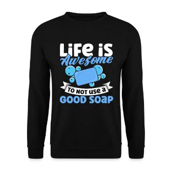 Soap Making Gift Homemade Soap Maker - Unisex Pullover - Schwarz - Vorne - Alina (178cm) & Michal (187cm)