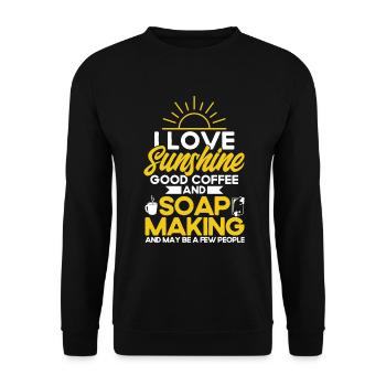Fabrication de savon Cadeau Fabricant de savon maison - Sweat-shirt Unisexe - noir - Devant - Alina (178cm) & Michal (187cm)