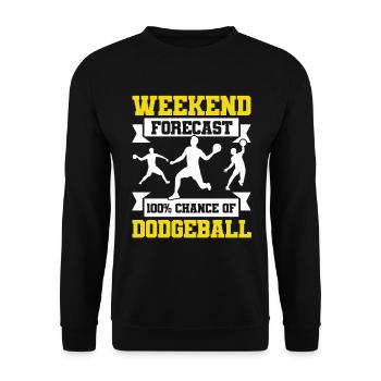 Dodgeball Spieler Geschenk Ballspiele Dodgeball - Unisex Pullover - Schwarz - Vorne - Alina (178cm) & Michal (187cm)