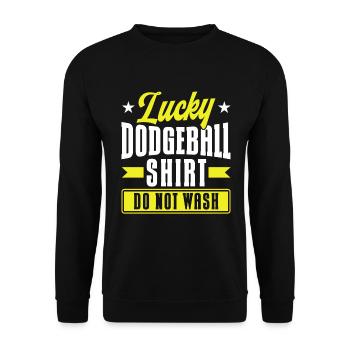 Dodgeball Spieler Geschenk Ballspiele Dodgeball - Unisex Pullover - Schwarz - Vorne - Alina (178cm) & Michal (187cm)