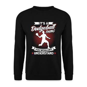 Dodgeball Spieler Geschenk Ballspiele Dodgeball - Unisex Pullover - Schwarz - Vorne - Alina (178cm) & Michal (187cm)