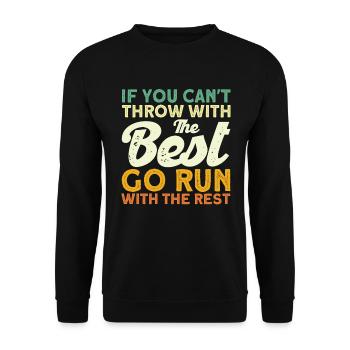 Discus Throw Discus Thrower Cadeau - Sweat-shirt Unisexe - noir - Devant - Alina (178cm) & Michal (187cm)