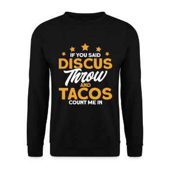 Discus Throw Discus Thrower Cadeau - Sweat-shirt Unisexe - noir - Devant - Alina (178cm) & Michal (187cm)