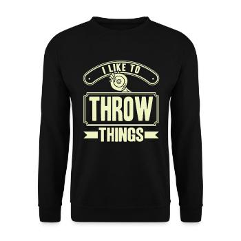 Discus Throw Discus Thrower Gift - Unisex Sweatshirt - black - Front - Alina (178cm) & Michal (187cm)