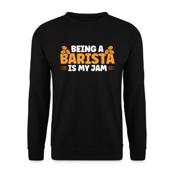 Barista Gift Idea Coffee Lover Coffee Brewing - Unisex Sweatshirt - black - Front - Alina (178cm) & Michal (187cm)