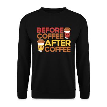 Barista Gift Idea Coffee Lover Coffee Brewing - Unisex Sweatshirt - black - Front - Alina (178cm) & Michal (187cm)