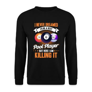 Billard Geschenkidee Billardspieler Pool Snooker - Unisex Pullover - Schwarz - Vorne - Alina (178cm) & Michal (187cm)