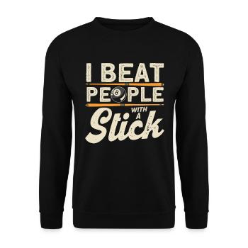 Billard Geschenkidee Billardspieler Pool Snooker - Unisex Pullover - Schwarz - Vorne - Alina (178cm) & Michal (187cm)