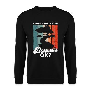 Bonsai Tree Gift Japan Bonsai Garden - Unisex Sweatshirt - black - Front - Alina (178cm) & Michal (187cm)