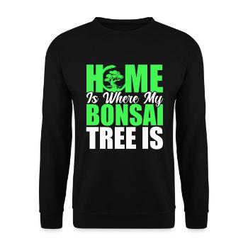 Bonsai Tree Gift Japan Bonsai Garden - Unisex Sweatshirt - black - Front - Alina (178cm) & Michal (187cm)