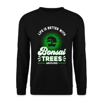 Bonsai Tree Gift Japan Bonsai Garden - Unisex Sweatshirt - black - Front - Alina (178cm) & Michal (187cm)