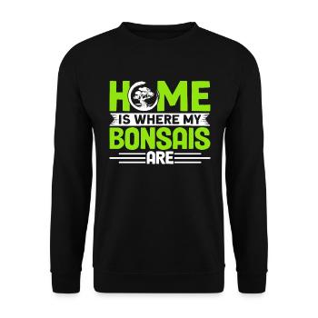 Bonsai Tree Gift Japan Bonsai Garden - Unisex Sweatshirt - black - Front - Alina (178cm) & Michal (187cm)