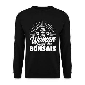 Bonsai Tree Gift Japan Bonsai Garden - Unisex Sweatshirt - black - Front - Alina (178cm) & Michal (187cm)