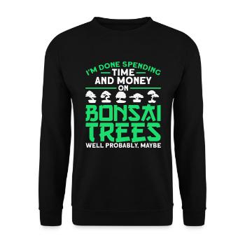 Bonsai Tree Gift Japan Bonsai Garden - Unisex Sweatshirt - black - Front - Alina (178cm) & Michal (187cm)
