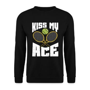 Tennis Player Gift Tennis - Unisex Sweatshirt - black - Front - Alina (178cm) & Michal (187cm)