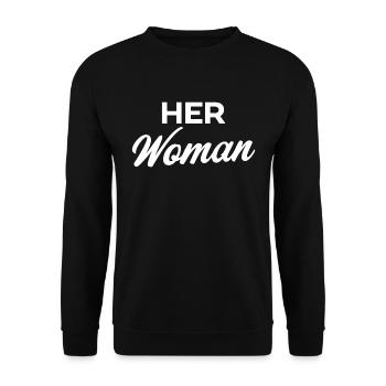 Ihre Frau - Unisex Pullover - Schwarz - Vorne - Alina (178cm) & Michal (187cm)