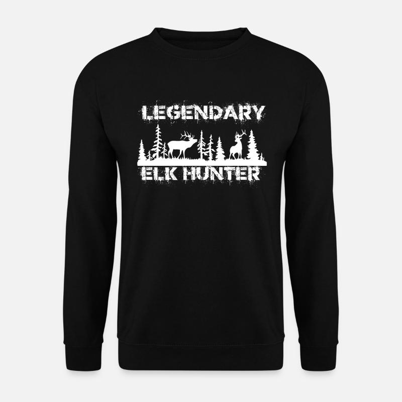 Elk Hunting legendary- Elch Jäger - Unisex Pullover - Schwarz