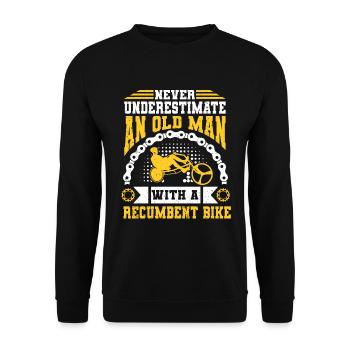 Liegerad Liegeradfahrer Radfahrer - Unisex Pullover - Schwarz - Vorne - Alina (178cm) & Michal (187cm)