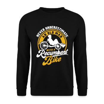 Liegerad Liegeradfahrer Radfahrer - Unisex Pullover - Schwarz - Vorne - Alina (178cm) & Michal (187cm)