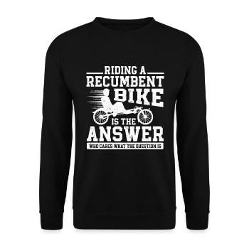 Liegerad Liegeradfahrer Radfahrer - Unisex Pullover - Schwarz - Vorne - Alina (178cm) & Michal (187cm)