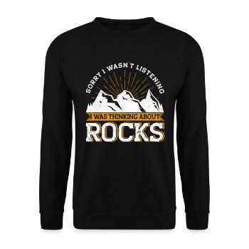 Géologue de la géologie collectrice de roches - Sweat-shirt Unisexe - noir - Devant - Alina (178cm) & Michal (187cm)