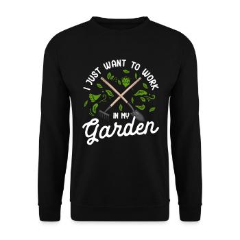 Pflanzen Gartenarbeit Gärtner Landschaftsarchitekt - Unisex Pullover - Schwarz - Vorne - Alina (178cm) & Michal (187cm)