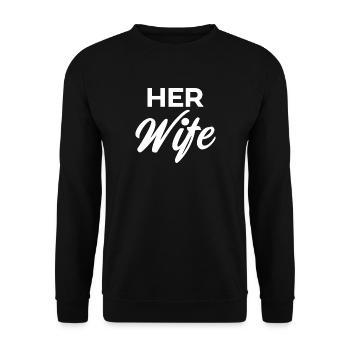 Her Wife - Unisex Sweatshirt - black - Front - Alina (178cm) & Michal (187cm)