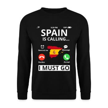 Spain Flag Spanish flag I must go - Unisex Sweatshirt - black - Front - Alina (178cm) & Michal (187cm)
