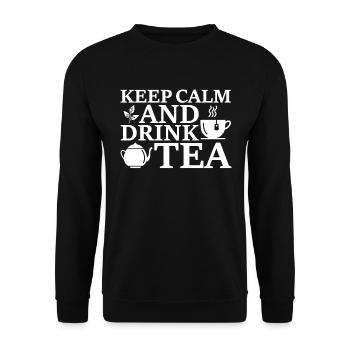 Teetrinker Geschenk Tasse Tee Liebhaber - Unisex Pullover - Schwarz - Vorne - Alina (178cm) & Michal (187cm)