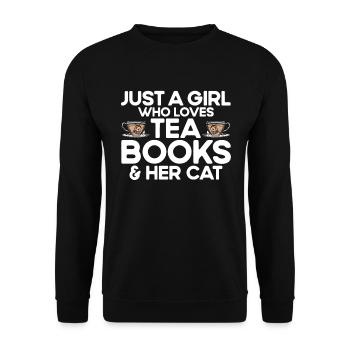 Teetrinker Geschenk Tasse Tee Liebhaber - Unisex Pullover - Schwarz - Vorne - Alina (178cm) & Michal (187cm)
