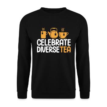 Tea Drinker Gift Cup Tea Lover - Unisex Sweatshirt - black - Front - Alina (178cm) & Michal (187cm)