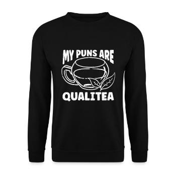 Teetrinker Geschenk Tasse Tee Liebhaber - Unisex Pullover - Schwarz - Vorne - Alina (178cm) & Michal (187cm)