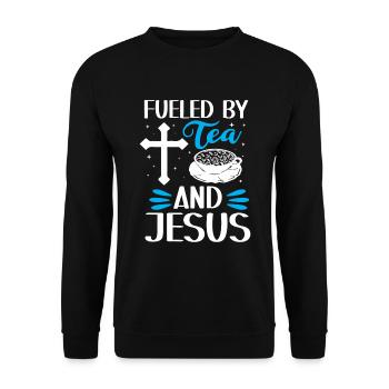 Teetrinker Geschenk Tasse Tee Liebhaber - Unisex Pullover - Schwarz - Vorne - Alina (178cm) & Michal (187cm)