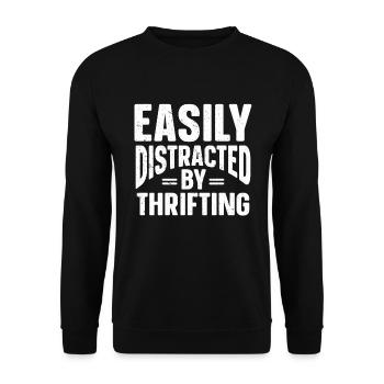 Vente à la ferme Thrifting - Sweat-shirt Unisexe - noir - Devant - Alina (178cm) & Michal (187cm)