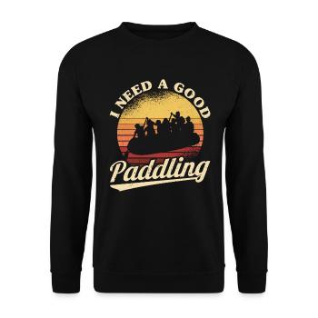 Rafting Raft Gift Paddler Rafting - Unisex Sweatshirt - black - Front - Alina (178cm) & Michal (187cm)