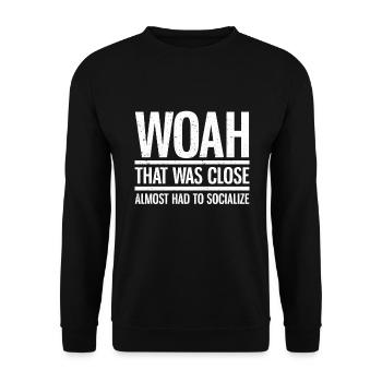 Cadeau Introverti Sarcastique Introverti - Sweat-shirt Unisexe - noir - Devant - Alina (178cm) & Michal (187cm)
