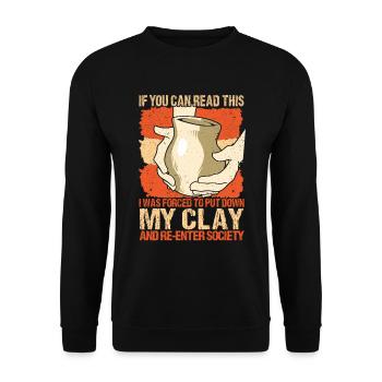 Ceramic Oven Cermaicist Ceramic Clay Oven Pot - Unisex Sweatshirt - black - Front - Alina (178cm) & Michal (187cm)