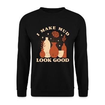 Ceramic Oven Cermaicist Ceramic Clay Oven Pot - Unisex Sweatshirt - black - Front - Alina (178cm) & Michal (187cm)
