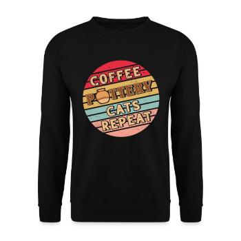 Ceramic Oven Cermaicist Ceramic Clay Oven Pot - Unisex Sweatshirt - black - Front - Alina (178cm) & Michal (187cm)