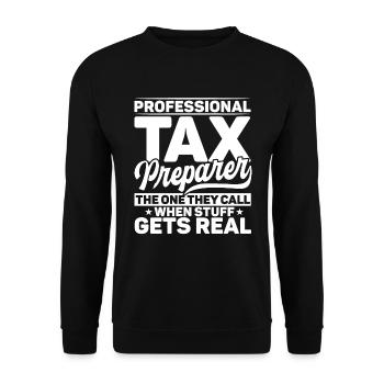 Steuersaison Cpa Buchhalter Geschenk Steuertag - Unisex Pullover - Schwarz - Vorne - Alina (178cm) & Michal (187cm)
