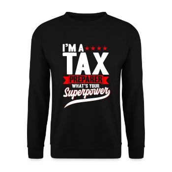 Tax Season Cpa Accountant Gift Tax Day - Unisex Sweatshirt - black - Front - Alina (178cm) & Michal (187cm)