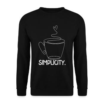 One Line Kaffee - Unisex Pullover - Schwarz - Vorne - Alina (178cm) & Michal (187cm)