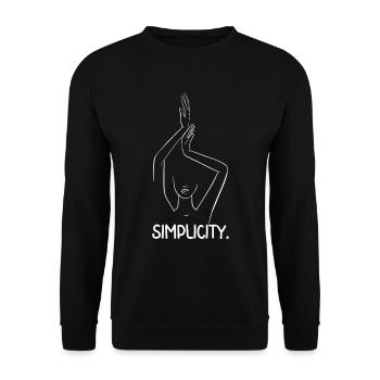 One Line Frau Yoga - Unisex Pullover - Schwarz - Vorne - Alina (178cm) & Michal (187cm)