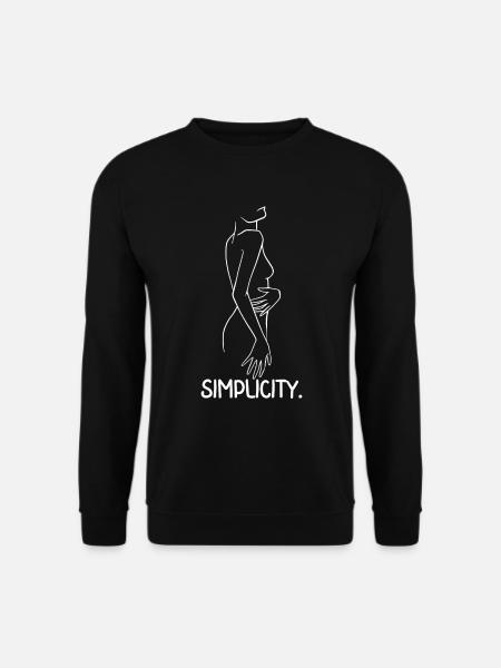 One Line Frau - Unisex Pullover - Schwarz