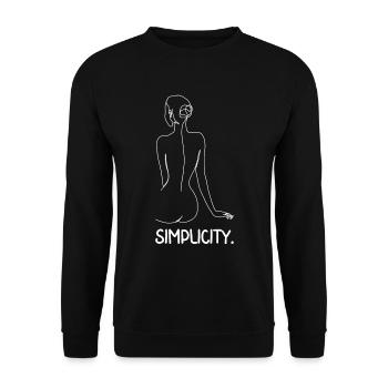 One Line Frau - Unisex Pullover - Schwarz - Vorne - Alina (178cm) & Michal (187cm)