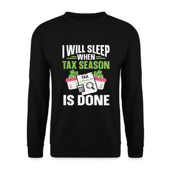 Saison des impôts Journée de l’impôt sur les dons de comptables CPA - Sweat-shirt Unisexe - noir - Devant - Alina (178cm) & Michal (187cm)