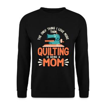 Quilting Gift Sewing Knitting Quilter - Unisex Sweatshirt - black - Front - Alina (178cm) & Michal (187cm)
