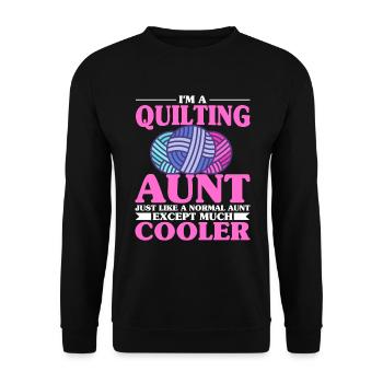 Quilting Gift Sewing Knitting Quilter - Unisex Sweatshirt - black - Front - Alina (178cm) & Michal (187cm)
