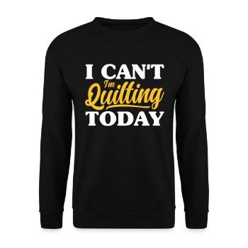 Quilten Geschenk Nähen Stricken Quilter - Unisex Pullover - Schwarz - Vorne - Alina (178cm) & Michal (187cm)