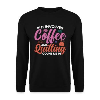 Quilten Geschenk Nähen Stricken Quilter - Unisex Pullover - Schwarz - Vorne - Alina (178cm) & Michal (187cm)